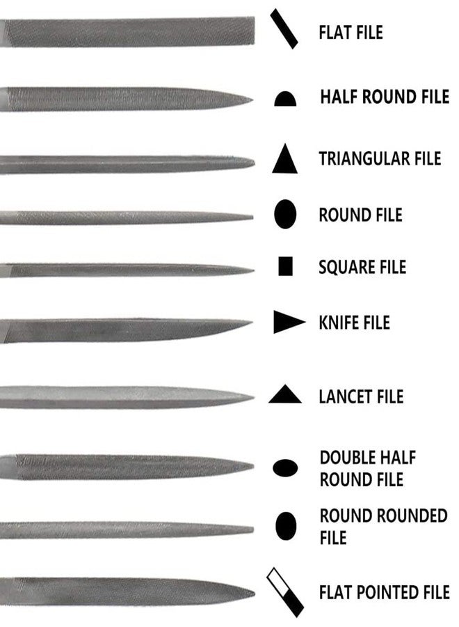 Supvox® 10Pcs File Tools Set, Premium Hardened Drop Forged Alloy Steel File Tools, Includes Flat, Flat Warding, Square, Triangular, Round, and Half-Round File - Image 3